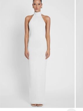 White Halter Maxi Dress